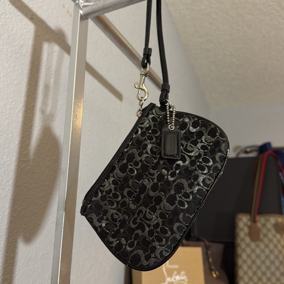 Coach Black Shimmer Wristlet - Picture 3 of 5